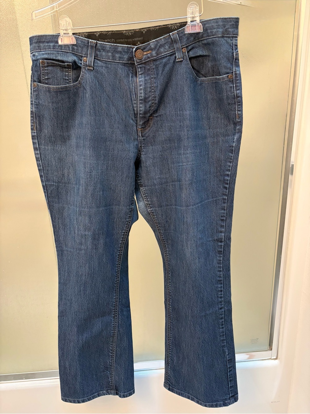 Merona Women's No Gap Waist 18W Blue Boot-Cut Stretch Jeans